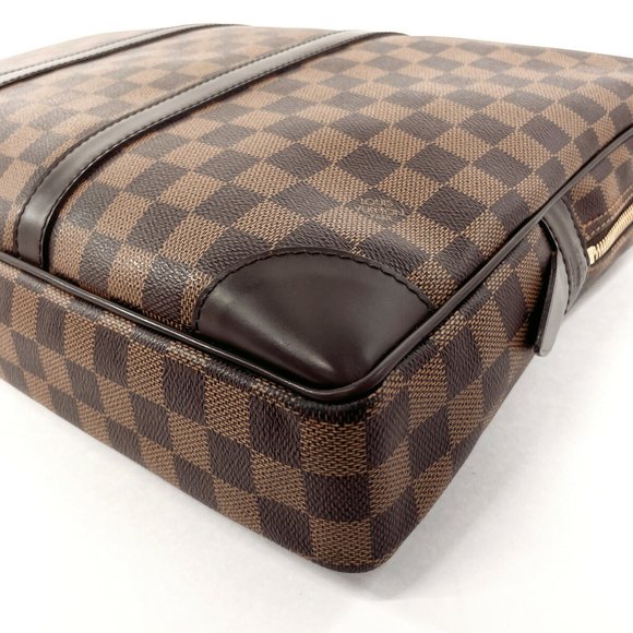 LOUIS VUITTON Louis Vuitton Porte-Document Voyage Bag Men's Damier Canvas Bro... - Picture 6 of 12